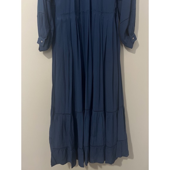 Hatch The Myra Maternity Dress Women's Size 1 Small Blue Lined Boho Prairie - Picture 7 of 15